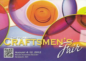 Mount Sunapee - 79th Annual League of NH Craftsmen's Fair, August 4-12, 2012. Tom White Pottery, Tent 5, Booth 507